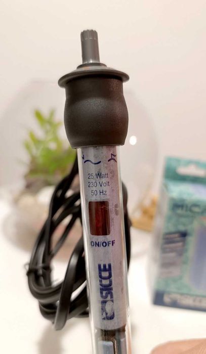 Aquário de Vidro Redondo (Globo) + Aquecedor + Filtro + Decorações