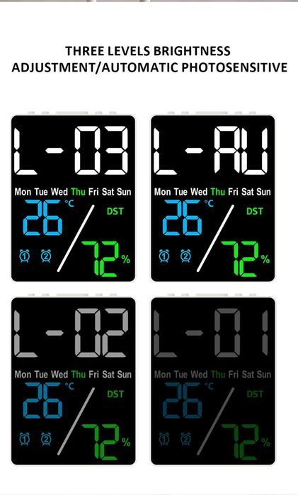 Budzik zegar elektroniczny LED cyfrowy stojący alarm termometr USB