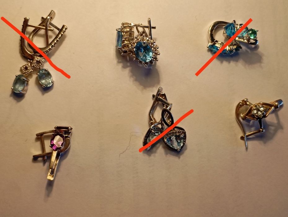 Сережки з блакитним камінням