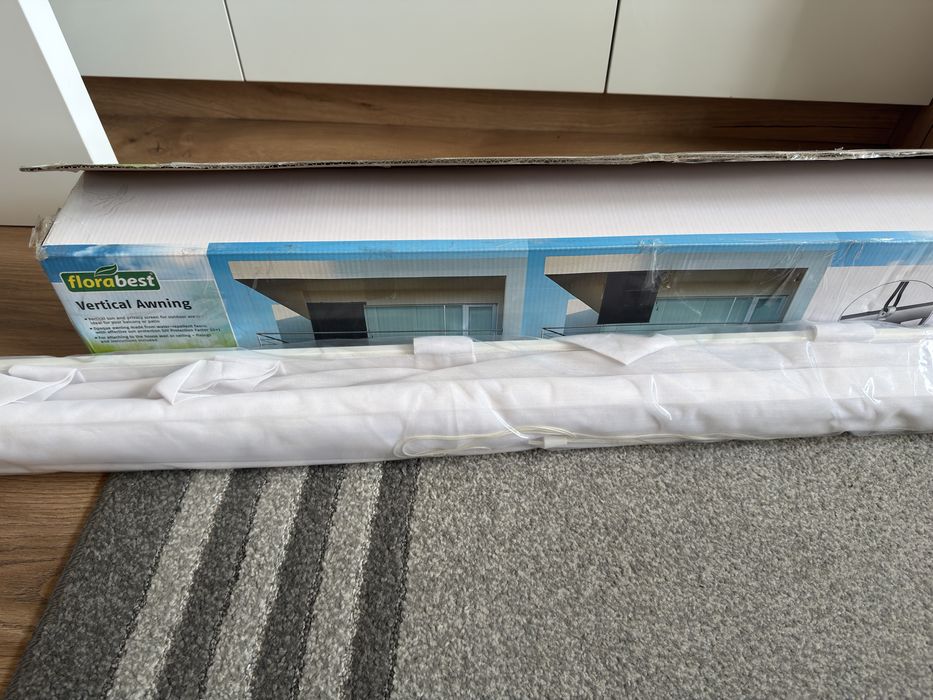 Nowa markiza pionowa Florabest 140x250 cm biała roleta balkon taras