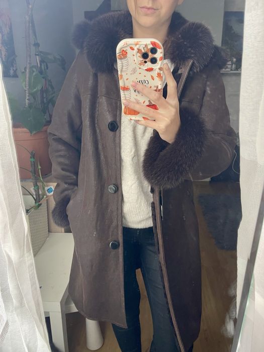 Naturalny kożuch 38/40 nowy z metką natural shearling coat
