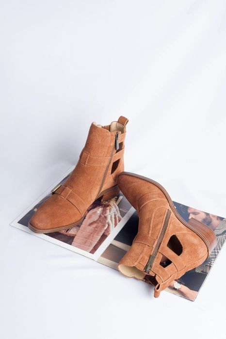 MICHAEL KORS оригинал. Ботинки сапоги кожа замша рыжие коричневые хаки