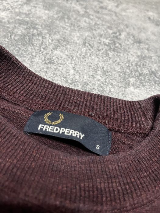 Світер фред перрі вінтаж бордовий колір fred perry sweater S — zdjęcie 4