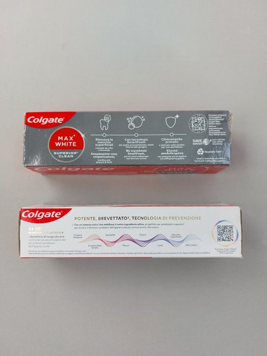 Зубна паста Colgate Max White + Colgate Total Prevenzione attiva