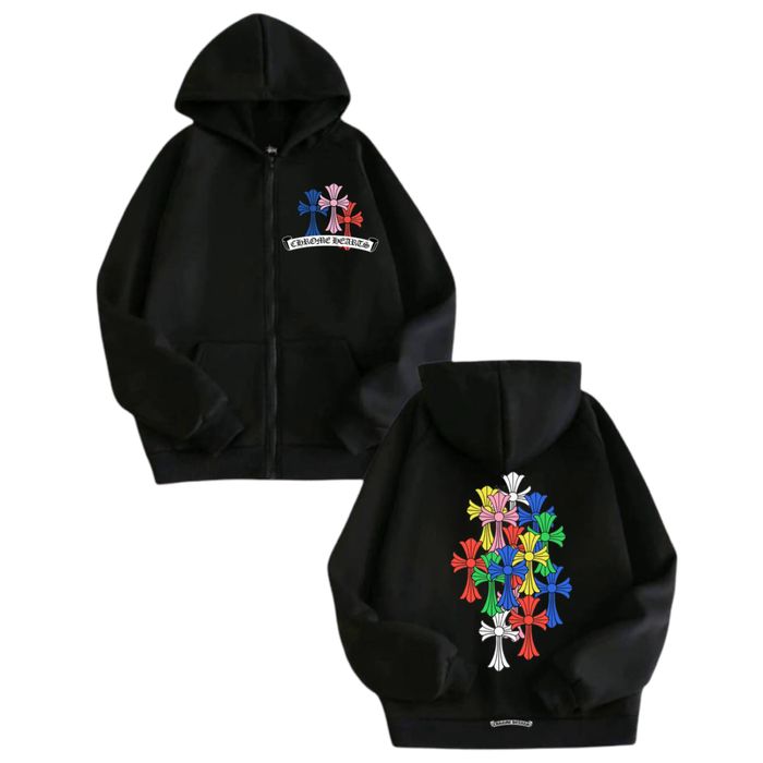 Зип-Худи Chrome Hearts Logo унисекс Хром Хартс с крестами кофта New