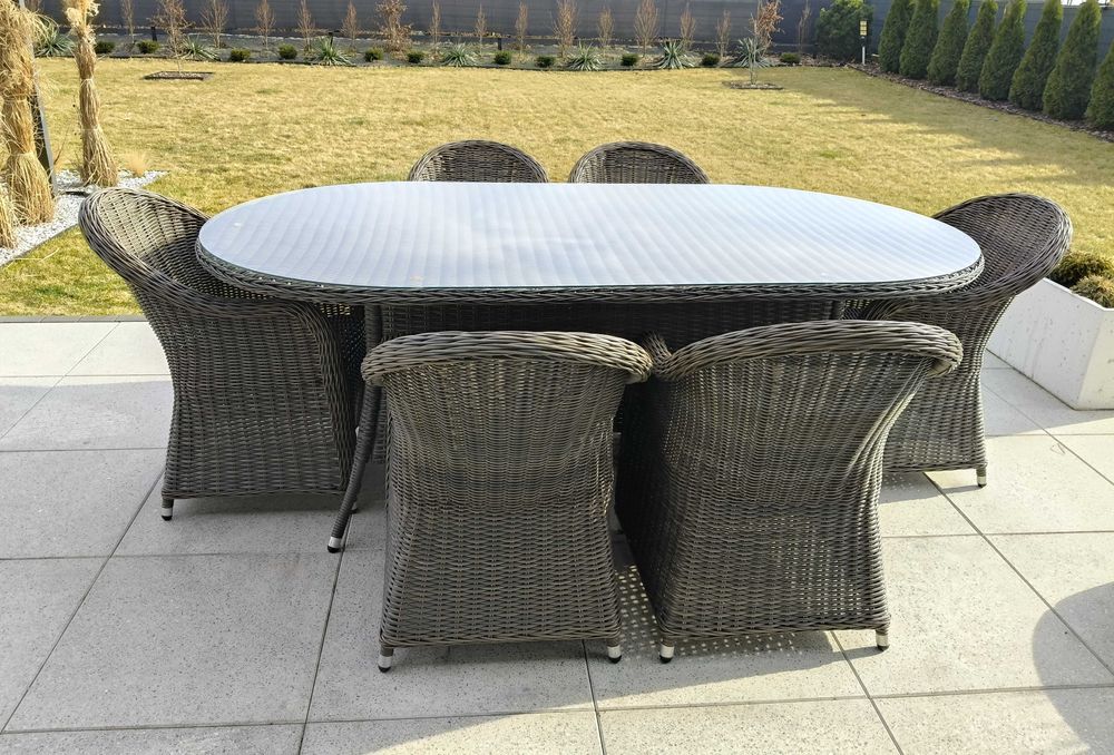 Zestaw ogrodowy duży stół 220/120 oraz 6 foteli