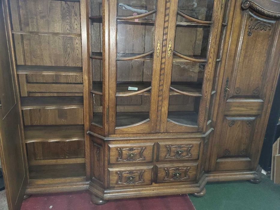 Piękny kredens dębowy lity ciemny dąb biblioteka massiv ! przecena