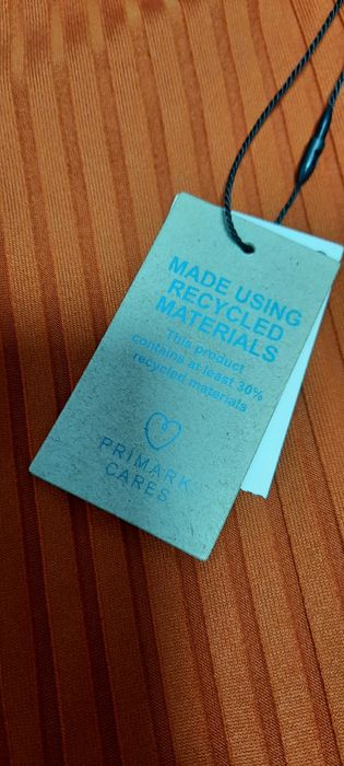 Суцільний, теракотовий купальник в рубчик Primark