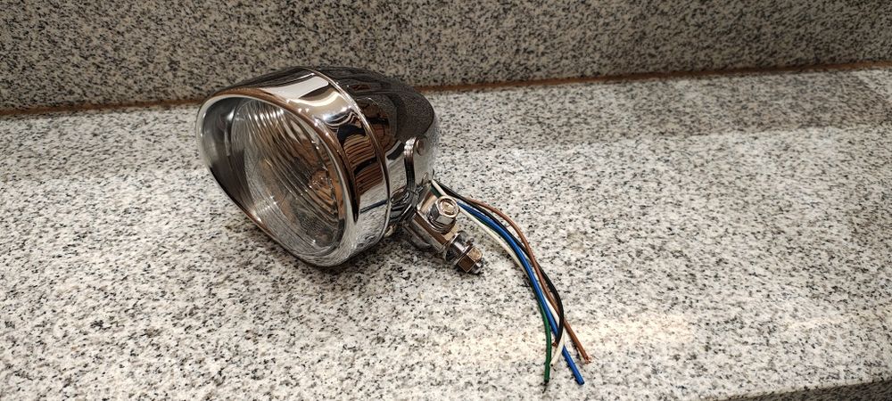 Lampa przednia chrom umiwersalna chopper cruiser Yamaha Honda Kawasaki