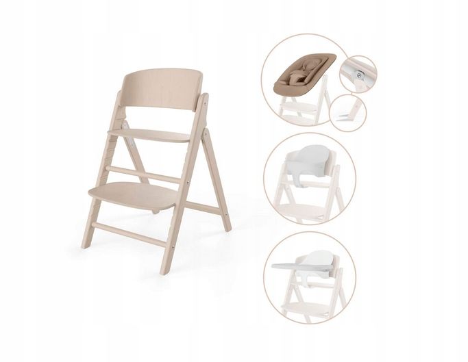 Cybex Click&Fold 4w1 Drewniane Składane Krzesełko
