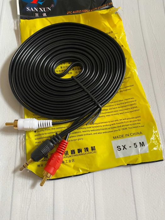 Кабель аудіоакустичний  перехідник 2rca — 3.5 jack довжина 10 м