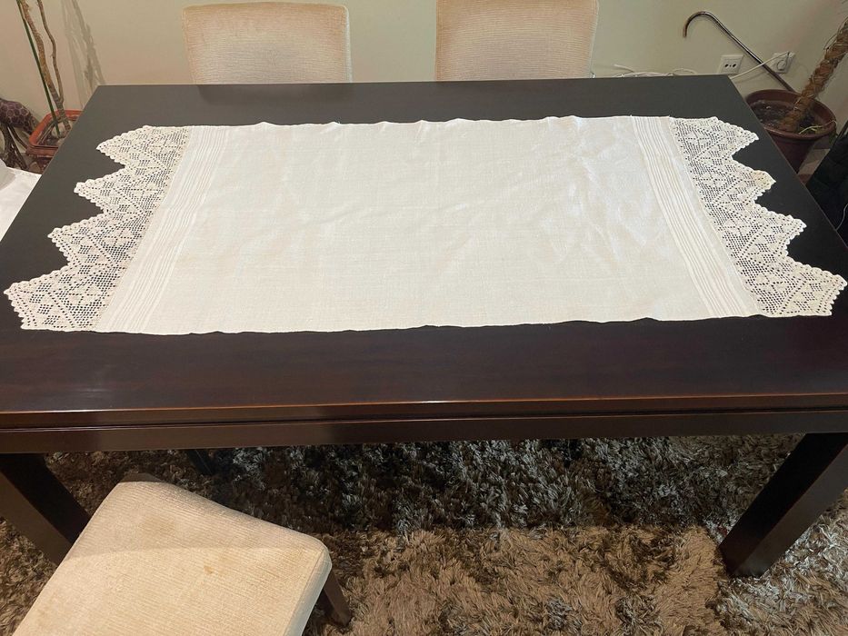 Pano de linho com bicos