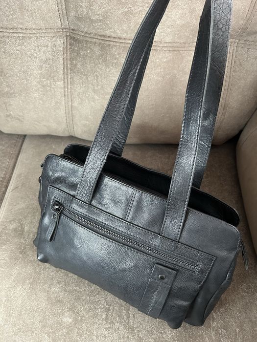 Шкіряна сумка Spikes & Sparrow чорна, містка, відмінний стан