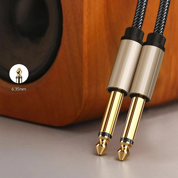 Kabel Ugreen Av128, 10639 mono Ts jack 6,35mm / jack 6,35mm 3m - szary