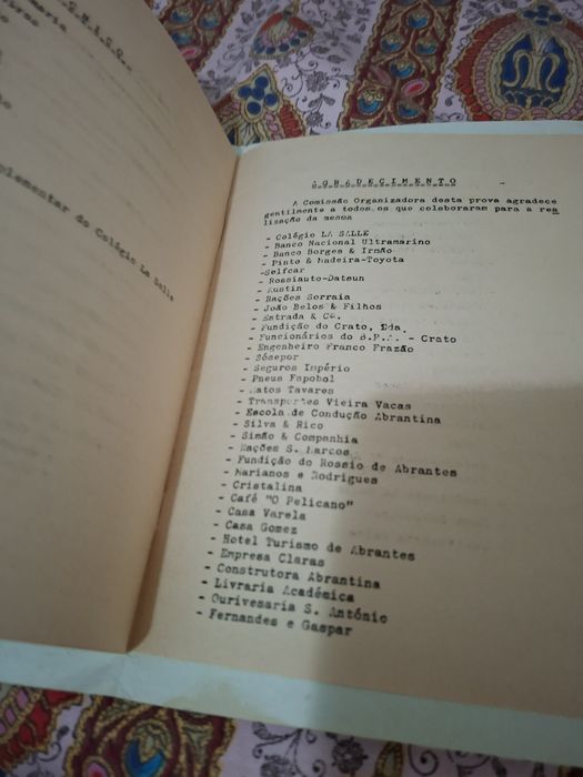 Abrantes folheto de evento automóvel em  1973