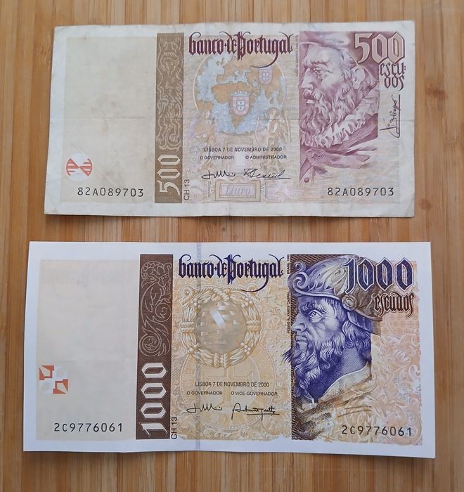 Notas Antigas de Escudo - Lote