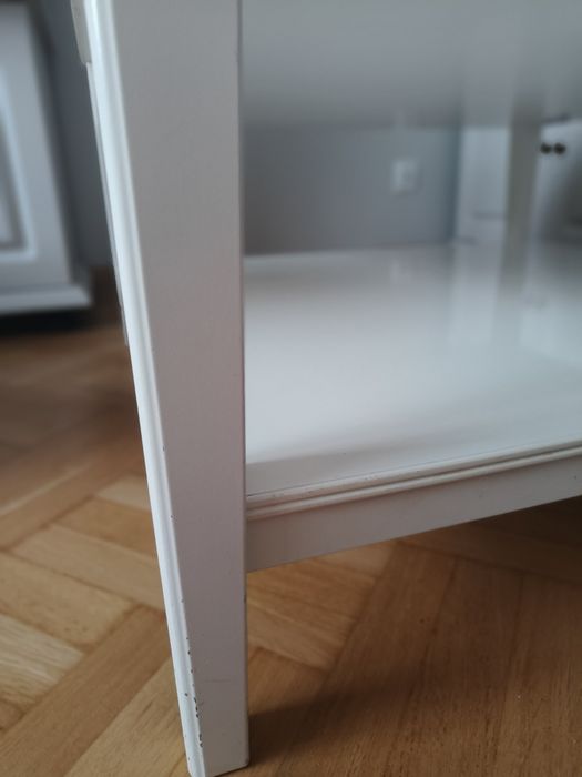 Stolik kawowy Ikea Liatorp z szufladą - szkło, drewno