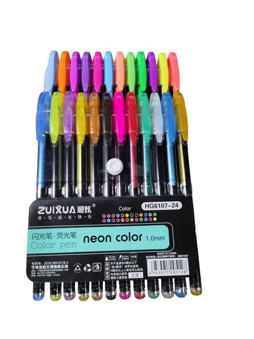 Набір гелевих ручок ZUIXUA neon color 24 кольори