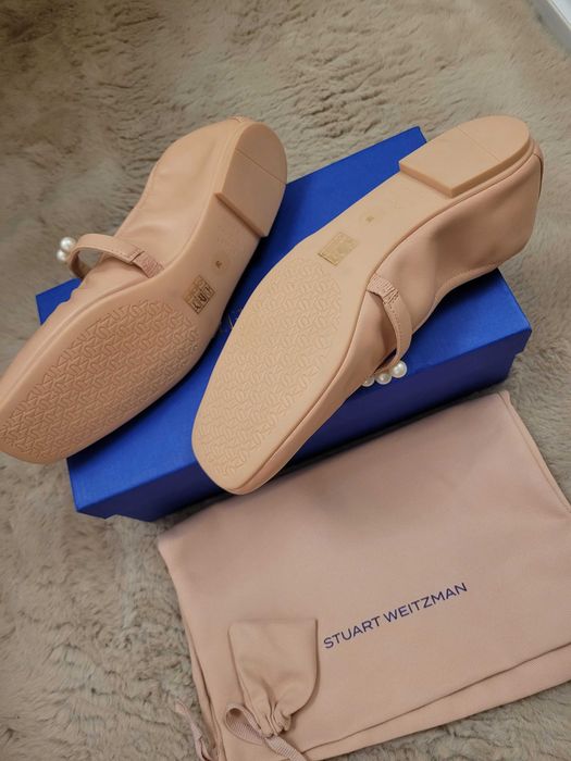 Baleriny goldie Stuart Weitzman 39 Us 8,5 nude róż skóra