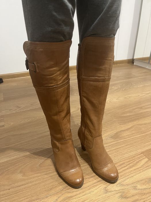 Kozaki zimowe damskie skórzane r. 36