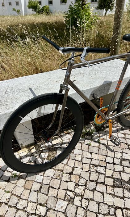 Bicicleta fixie single speed ciclismo raw finish