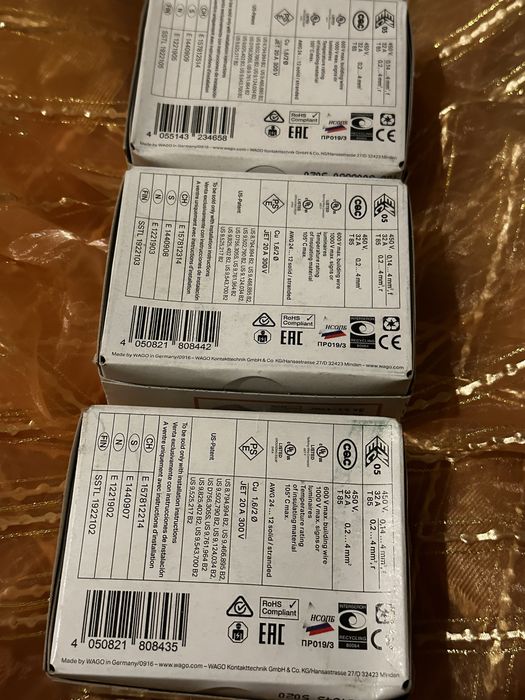 Клема швидкого монтажу Wago 221 -415 оригінал 100 %