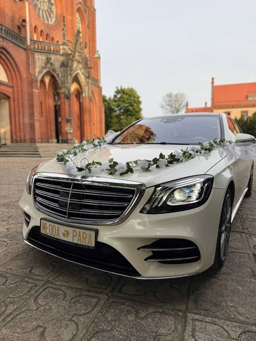 ## Auto Do Ślubu Wesele/ Mercedes S  / Wynajem / Biały diament ##