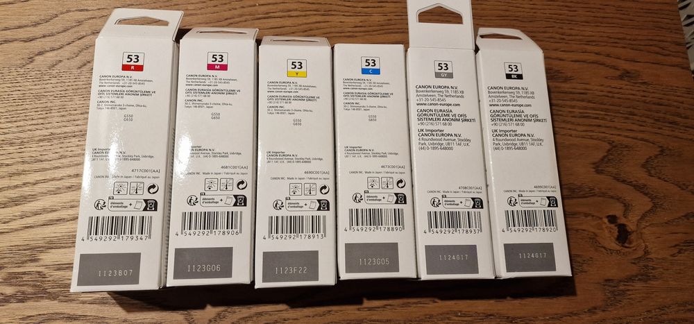 Tinteiros Canon Pixma 6 cores Originais e NOVOS