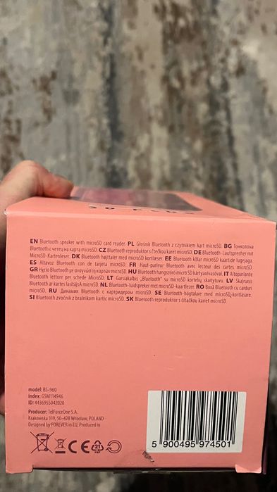 Głośnik Bluetooth nowy, różowy, bass!