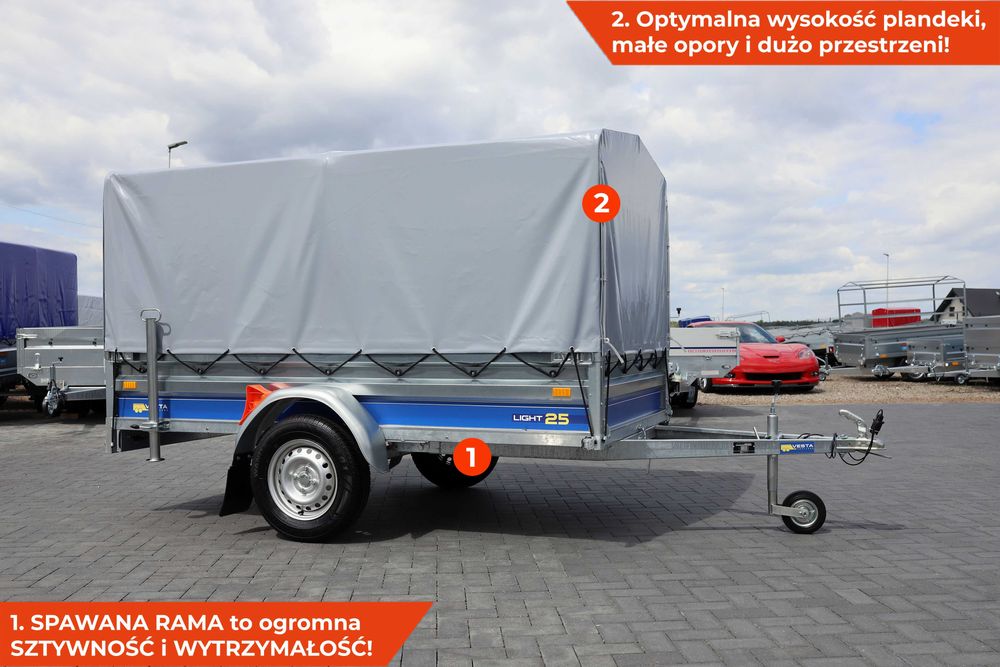 Nowa przyczepka z plandeką 252x135x37 VESTA Light 25 Plandeka lekka