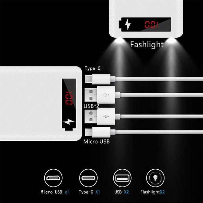 Павербанк 27200 mAh 10W 100Wh 2LED