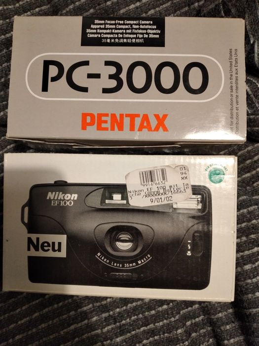 Nikon EF 100 + Pentax PC-3000 w pudełkach