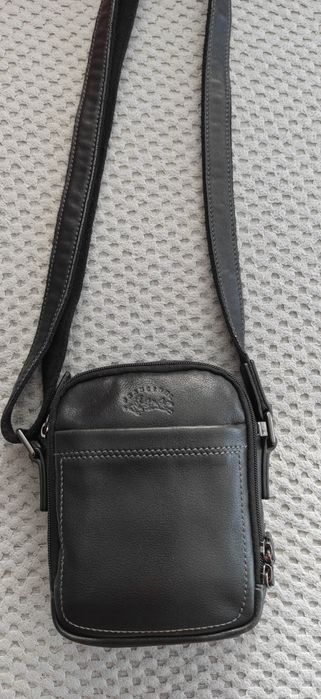 Bolsa FRANCIEL Paris de Ombro Slim Pele Preta