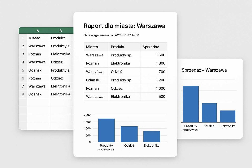 Automatyzacja Excel | Raporty, bazy danych, oszczędność czasu