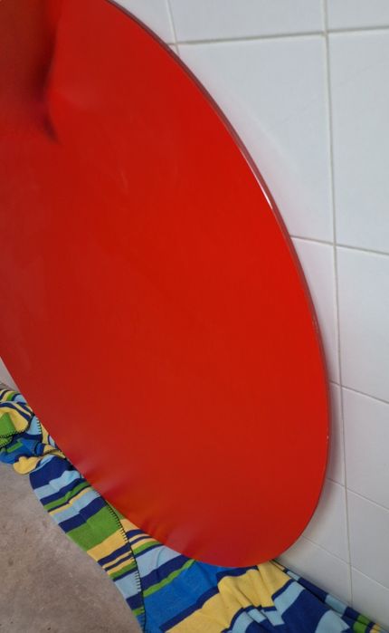 Tampo de mesa redondo vidro vermelho
