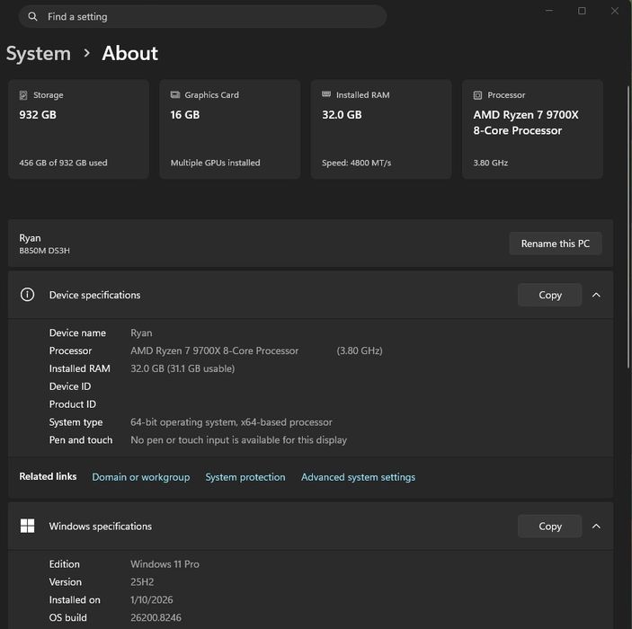 Pc gamer desktop completo Ryzen 7 9700x, Rx 7600 xt, 32gb (2x16gb) DDR5 6000mhz, Monitor 27” 165hz