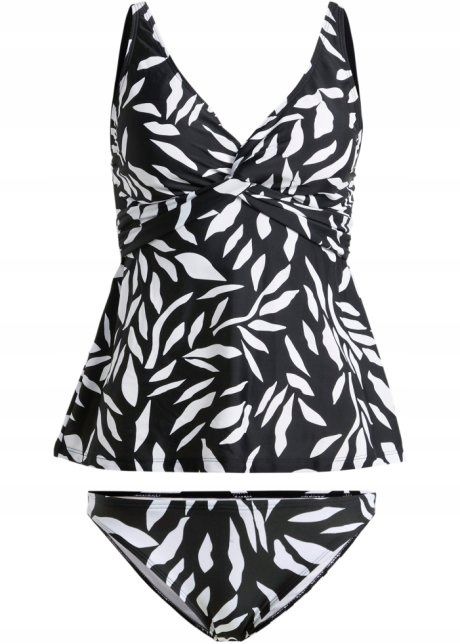 B.P.C tankini czarne z białym wzorem 46.