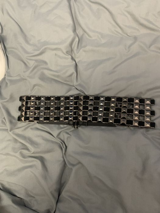 Пояс чорний на застібці в ромбик