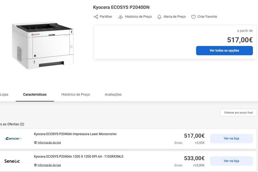 Kyocera Ecosys p2040dn, Imprimante láser
