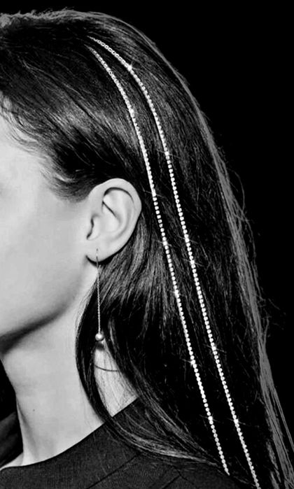 Spinka do włosów z cyrkoniami srebrna 46 cm