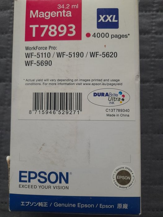 Nowy różowy tusz T7893 XXL do EPSON