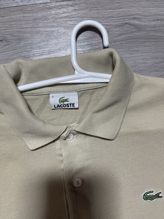 Бежеве поло Lacoste чоловіче