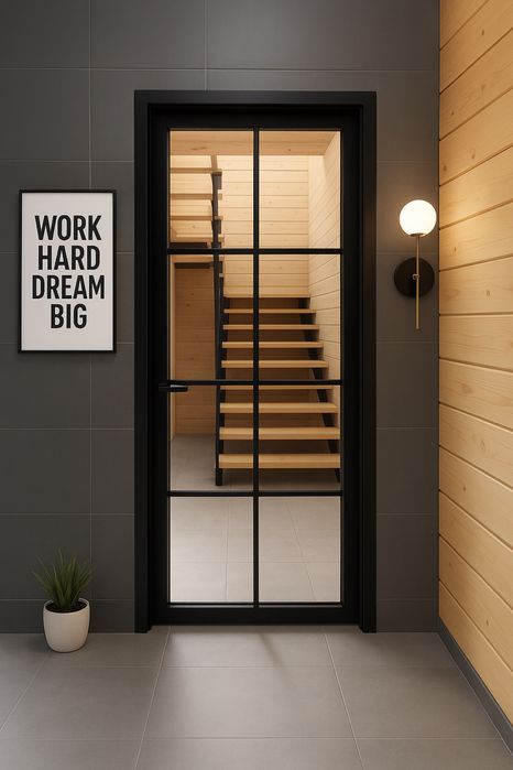 Drzwi Loft ze stali malowane proszkowo