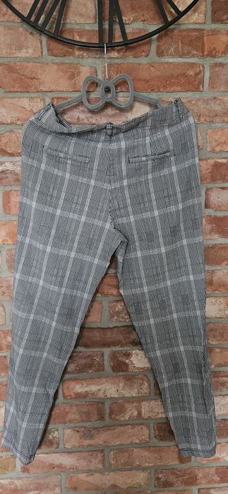 Spodnie damskie w kratę cropp 40 42 elegancko sportowe