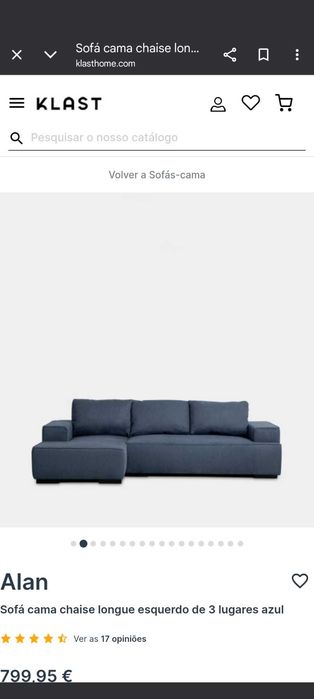 Sofá Cama Klast Home como novo (azul escuro)