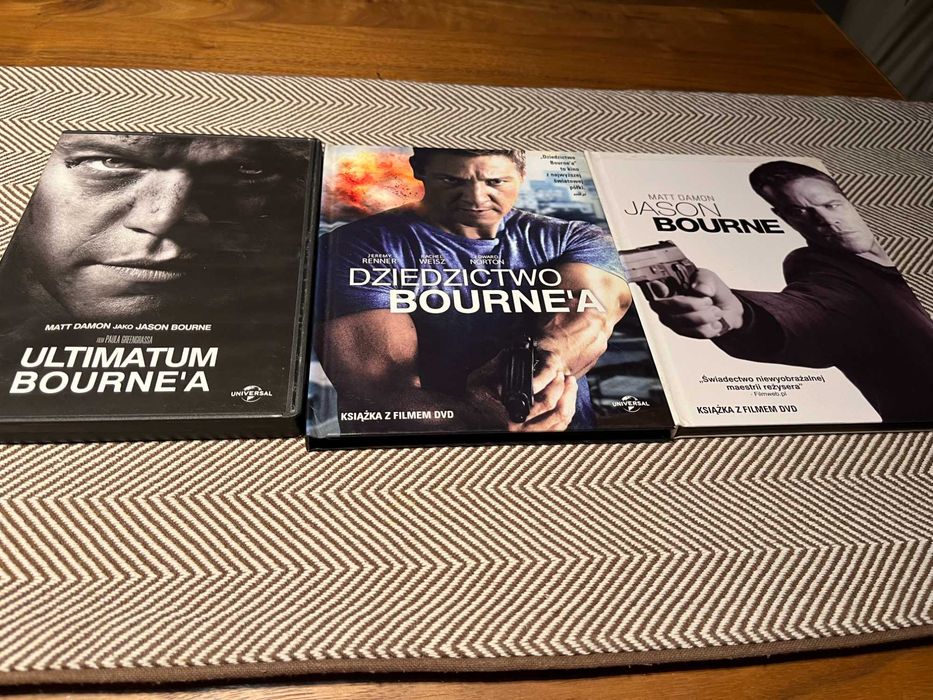 Zestaw 3 filmów dvd : Ultimatum Bourne'a,Dziedzictwo Bourne'a,Jason Bourne polskie wydania