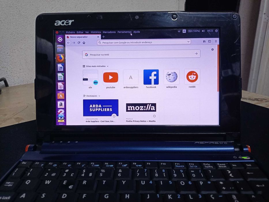 Portatil Acer One ZG5,com Ubuntu a funcionar