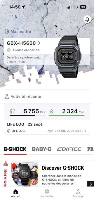 Relogio bluetooth Casio g-shock GBX-H5600
