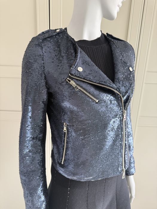 Twinset granatowa cekinowa ramoneska letnia narzutka s