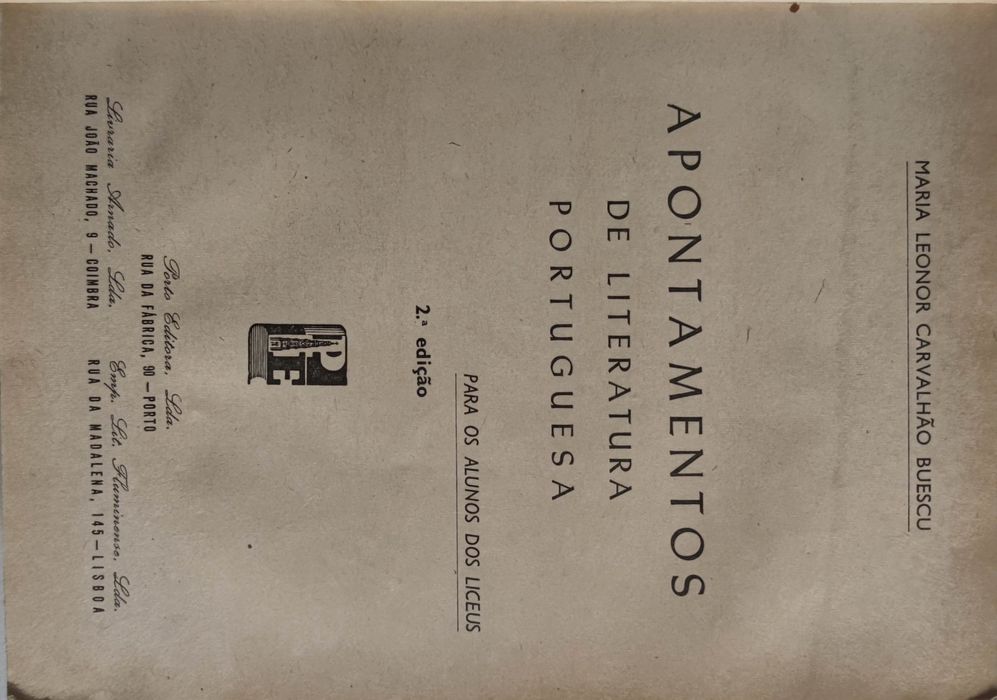 LIVRO REF esc - Maria Leonor Buescu - Apontamentos de Literatura Port